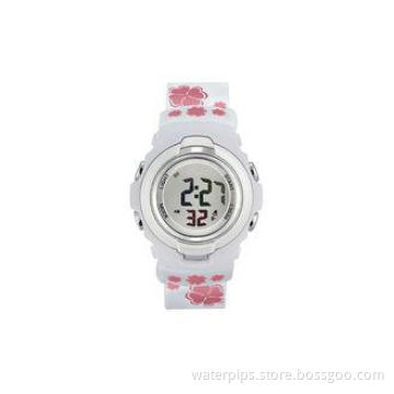 Customized White Lady Wrist Watch Waterproof , LCD Digital